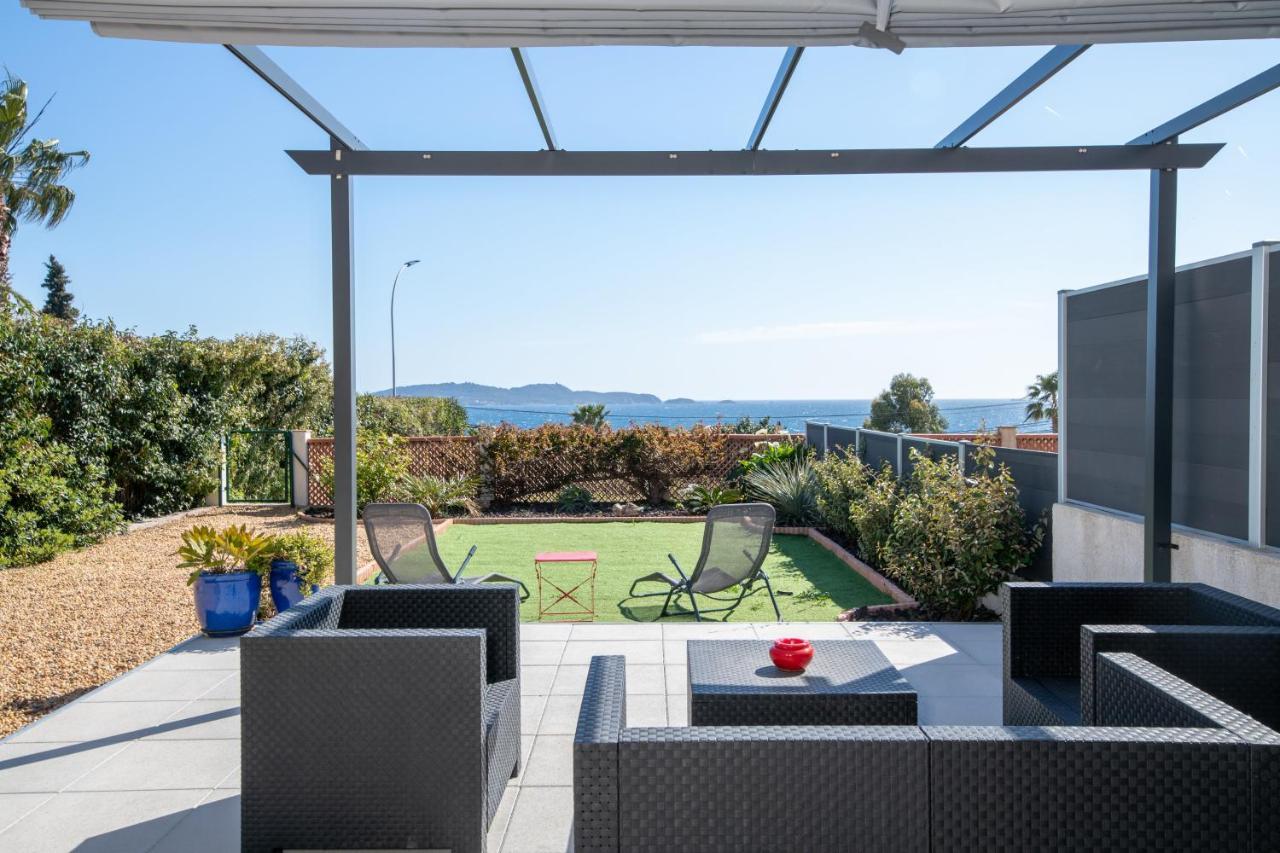 Face A La Mer Superbe Villa Terrasse Barbecue Le Pradet Carqueiranne Eksteriør billede