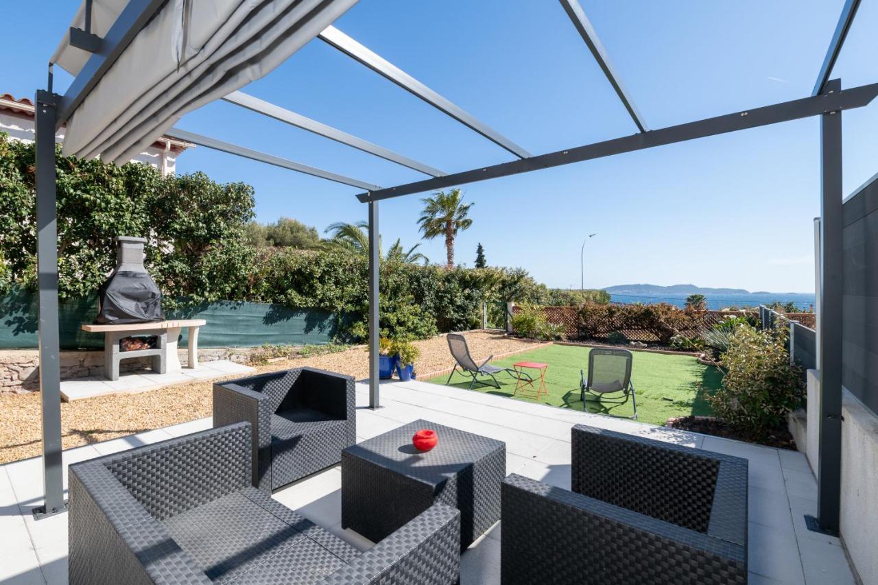 Face A La Mer Superbe Villa Terrasse Barbecue Le Pradet Carqueiranne Eksteriør billede